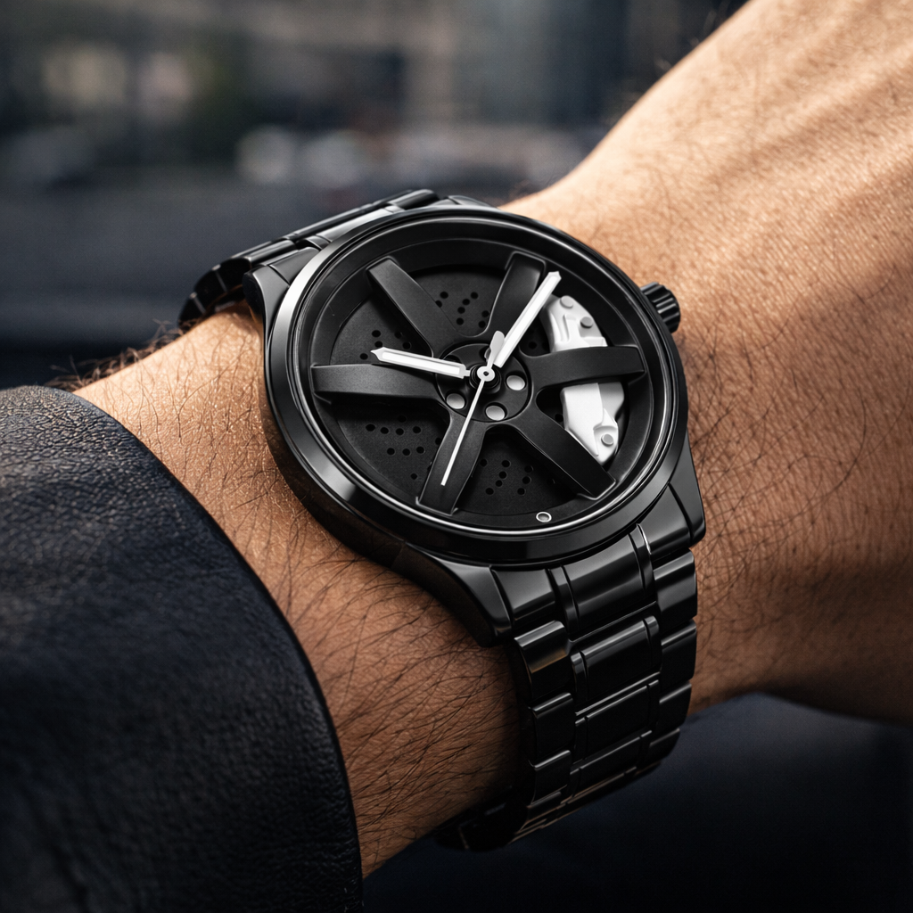 Rotating Wheel Rim Watch | Phantom White Edition