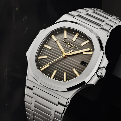 Patek Philippe Nautilus Collection – Grey Dial Gold Hands Steel Bracelet Edition