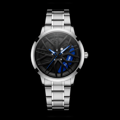 Rotating Wheel Rim Watch | Electric Blue Edition