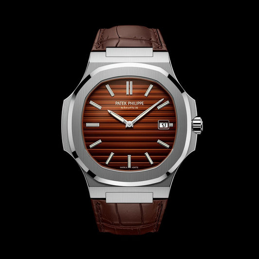 Patek Philippe Nautilus Style – Brown Dial Leather Edition (Automatic)