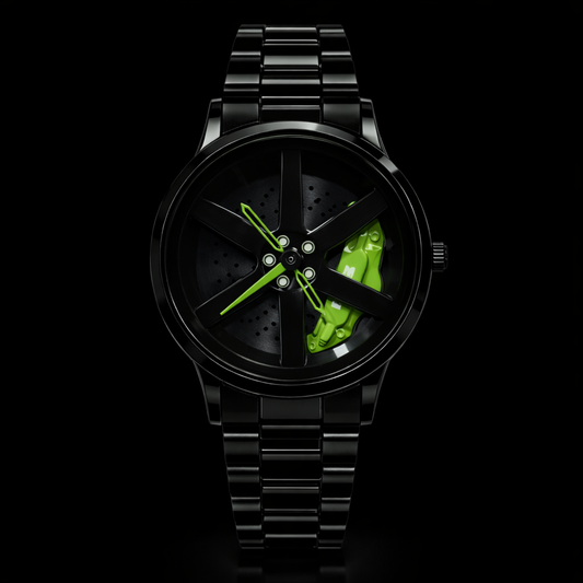 SKMEI 1787 — Rotating Wheel Rim Watch | Neon Green Edition