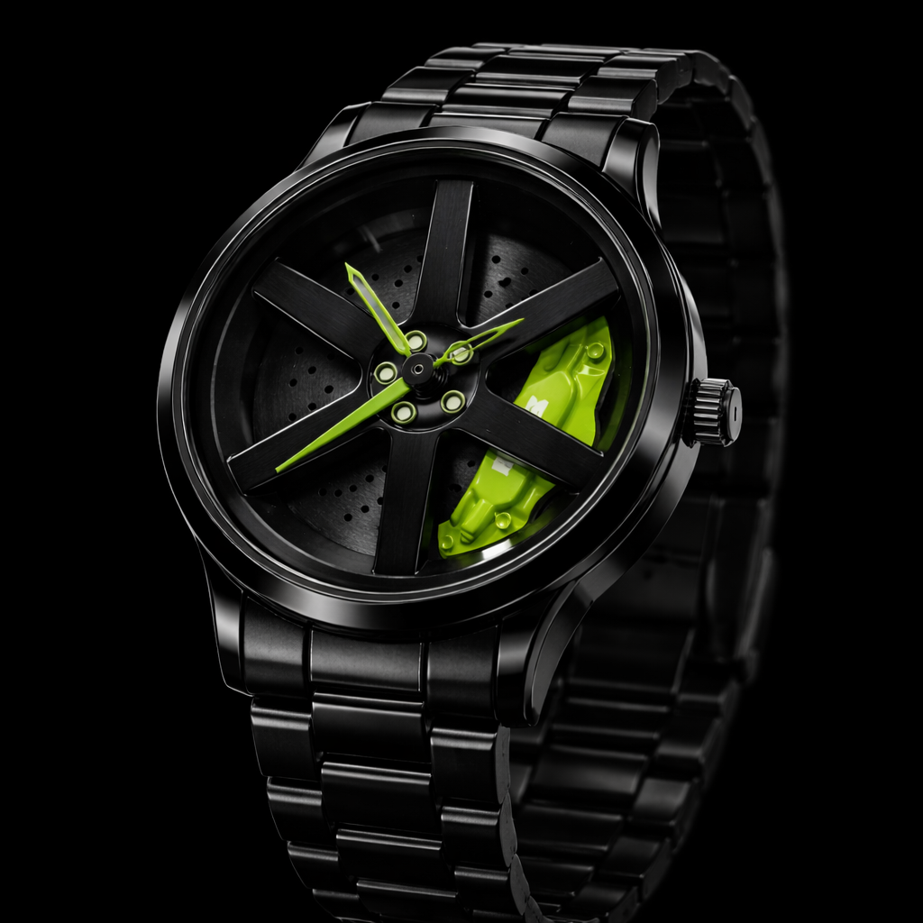 SKMEI 1787 — Rotating Wheel Rim Watch | Neon Green Edition