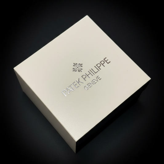 Patek Philippe Genève-Style Watch Box Set — Outer Sleeve & Inner Case with Ivory Suede Cushion