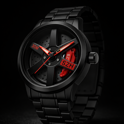 SKMEI 1787 — Rotating Wheel Rim Watch | Stealth Red Edition