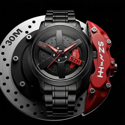 SKMEI 1787 — Rotating Wheel Rim Watch | Stealth Red Edition
