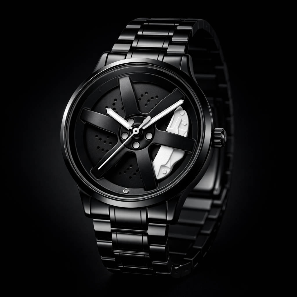 Rotating Wheel Rim Watch | Phantom White Edition